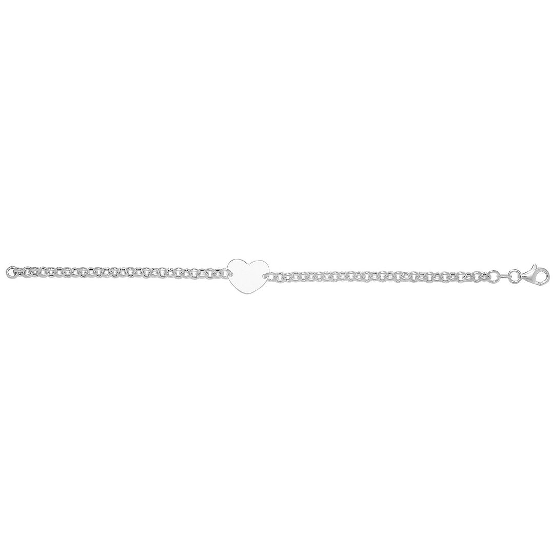 925 Sterling Silver Ladies' Heart Bracelet — 5.0g