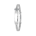 9 Carat (375) Yellow Gold Babies' White Diamond Cut Expandable 3mm ID Bangle — 3.2g
