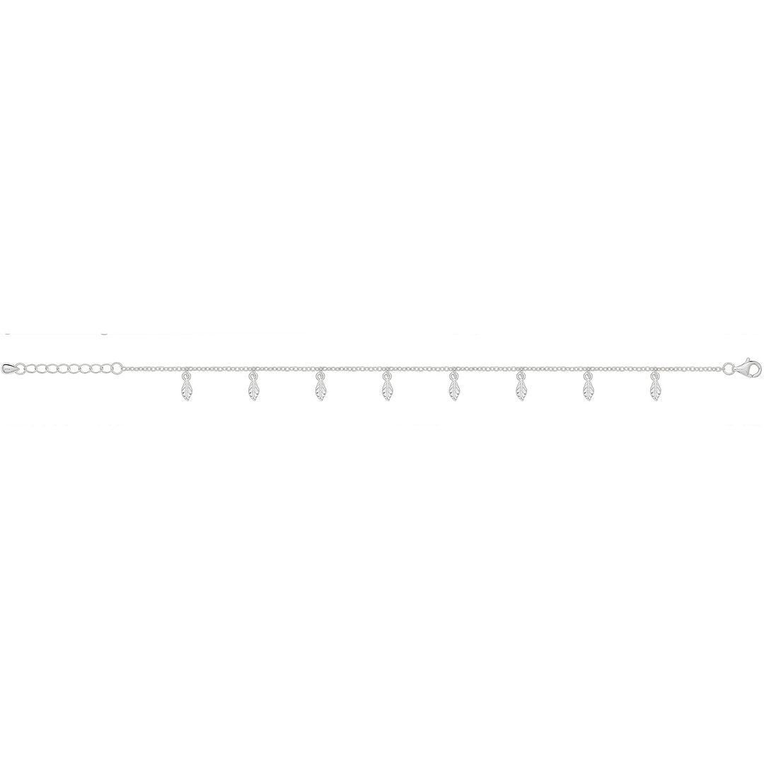 925 Sterling Silver Ladies' Rhodium Bracelet — 3.0g