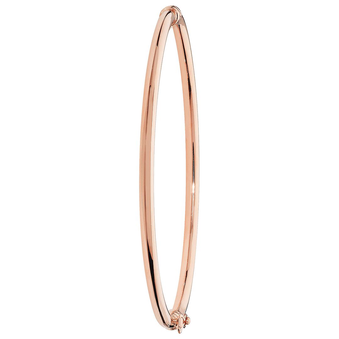 9 Carat (375) Yellow Gold Ladies' Rose Hinged Bangle — 3.1g