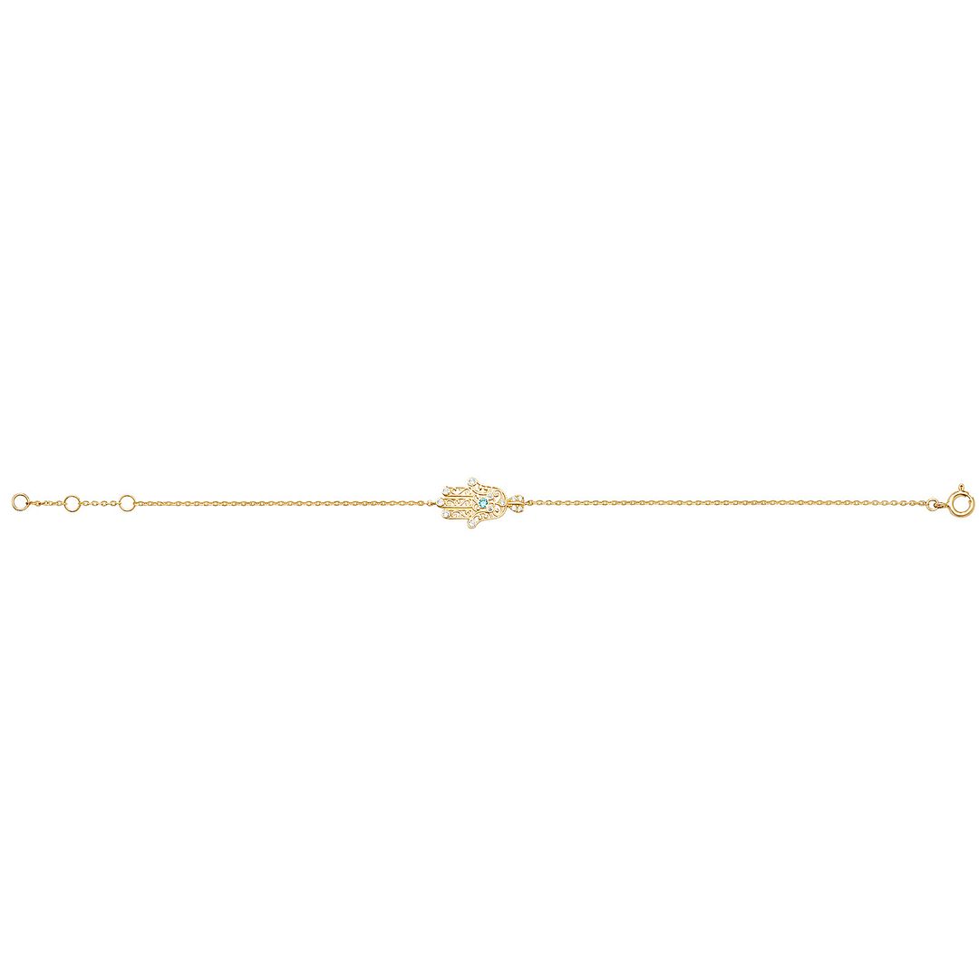 9 Carat (375) Yellow Gold Ladies' 7 Inches Hamsa Bracelet — 0.8g