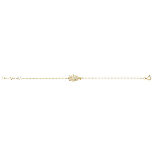 9 Carat (375) Yellow Gold Ladies' 7 Inches Hamsa Bracelet — 0.8g