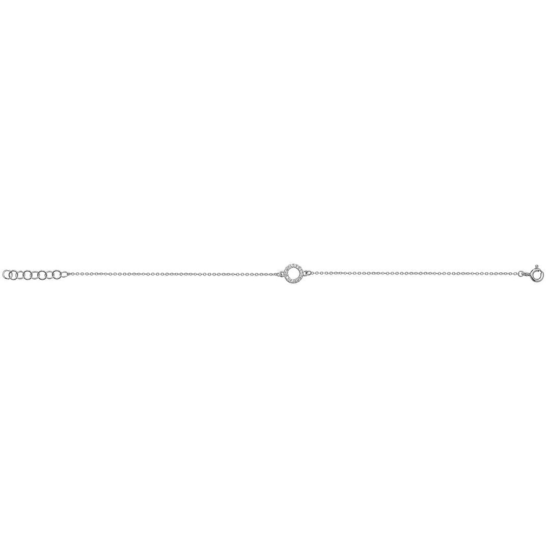 925 Sterling Silver Ladies' Open Circle Bracelet — 0.9g