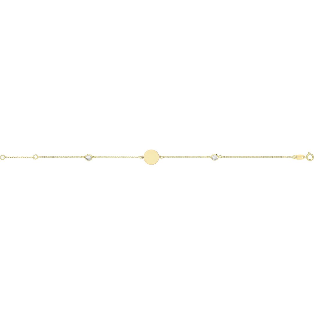 9 Carat (375) Yellow Gold Unisex Round ID Bracelet — 0.9g