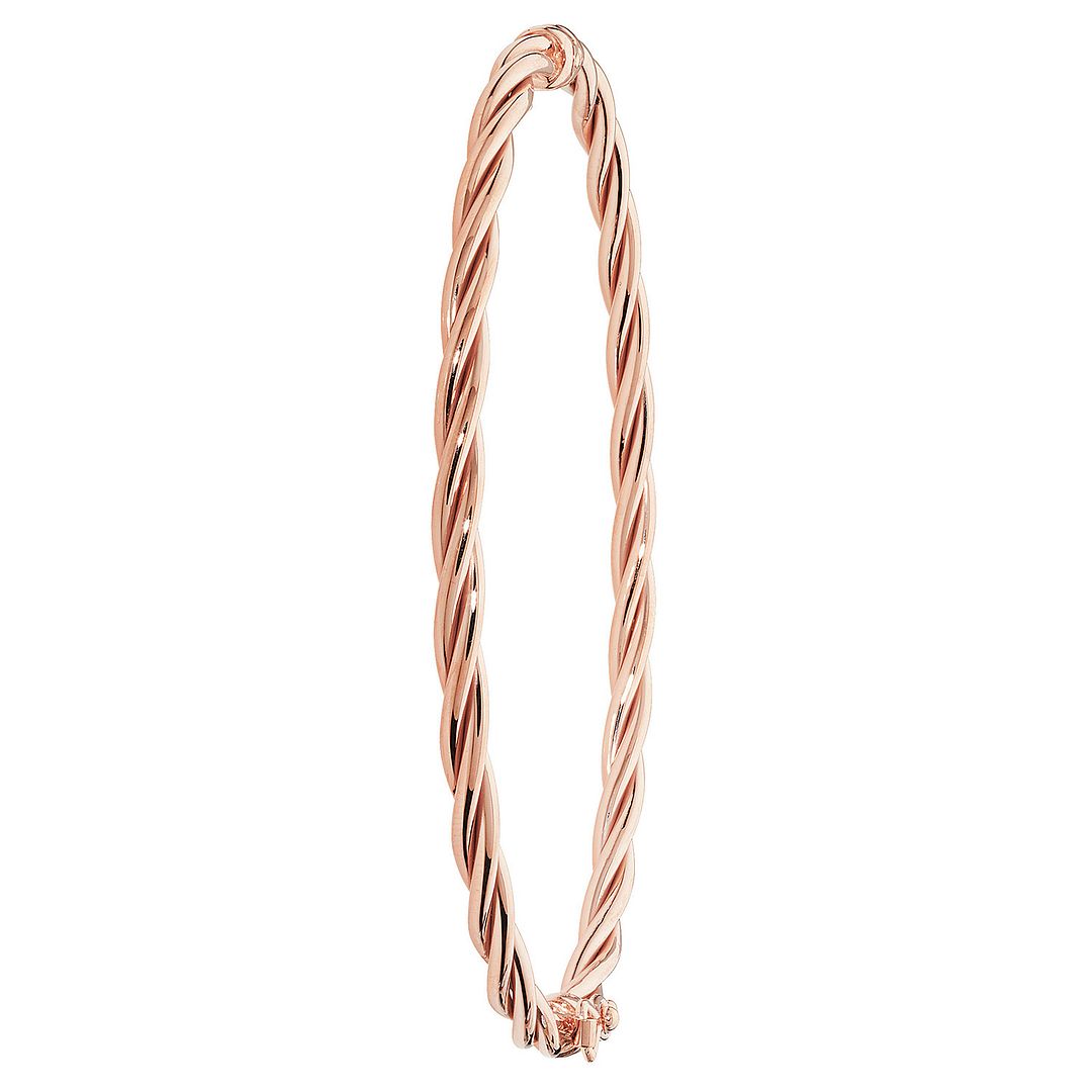 9 Carat (375) Yellow Gold Ladies' Rose Hinged Bangle — 3.3g