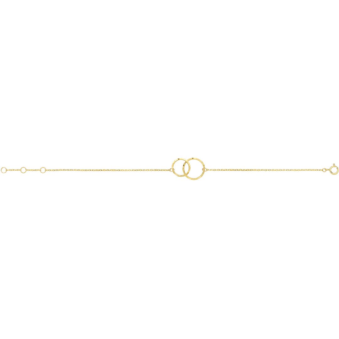 9 Carat (375) Yellow Gold Unisex Interlocking Circles Bracelet — 0.7g