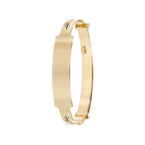 9 Carat (375) Yellow Gold Babies' Diamond Cut Expandable 4mm Bangle — 2.8g