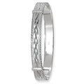 925 Sterling Silver Ladies' Round Diamond Cut Expandable Bangle — 9.5g