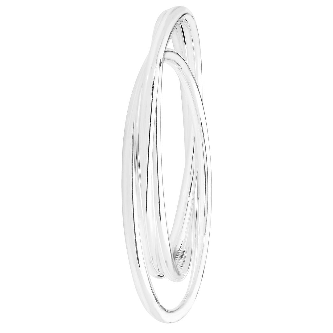 925 Sterling Silver Ladies' Round Russian Bangle — 18.8g