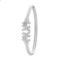 925 Sterling Silver Ladies' Round Mum Hinged Bangle — 15.8g