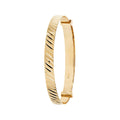 9 Carat (375) Yellow Gold Babies' Diamond Cut Expandable 4mm Bangle — 2.6g