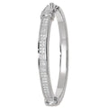 925 Sterling Silver Ladies' Oval Hinged Bangle — 29.3g