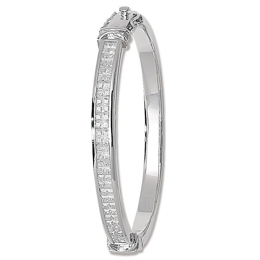 925 Sterling Silver Ladies' Oval Hinged Bangle — 29.3g