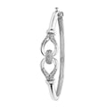 925 Sterling Silver Ladies' Oval Bow Knot Hinged Bangle — 12.3g