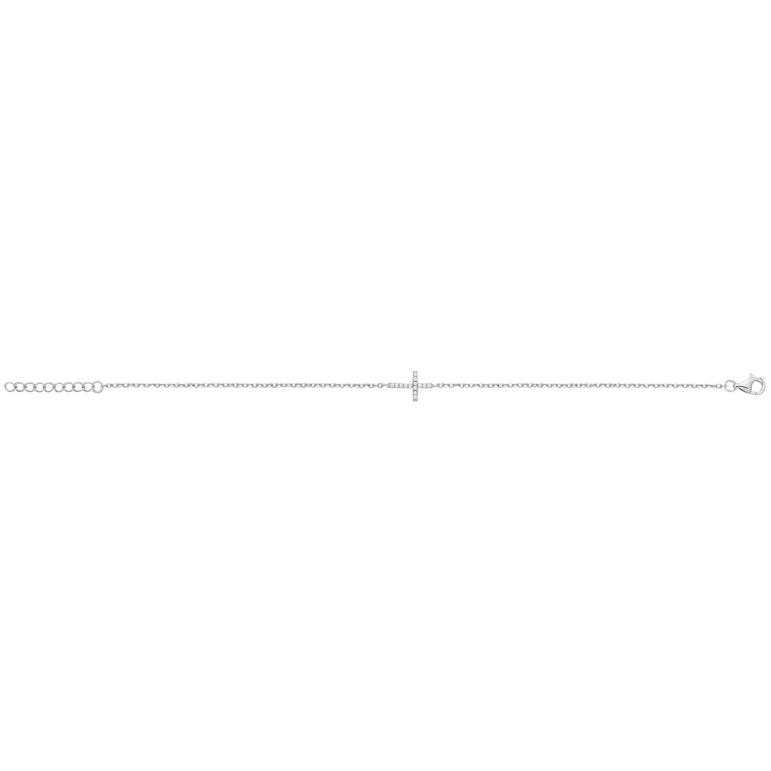 925 Sterling Silver Unisex Cross Set Bracelet — 1.4g