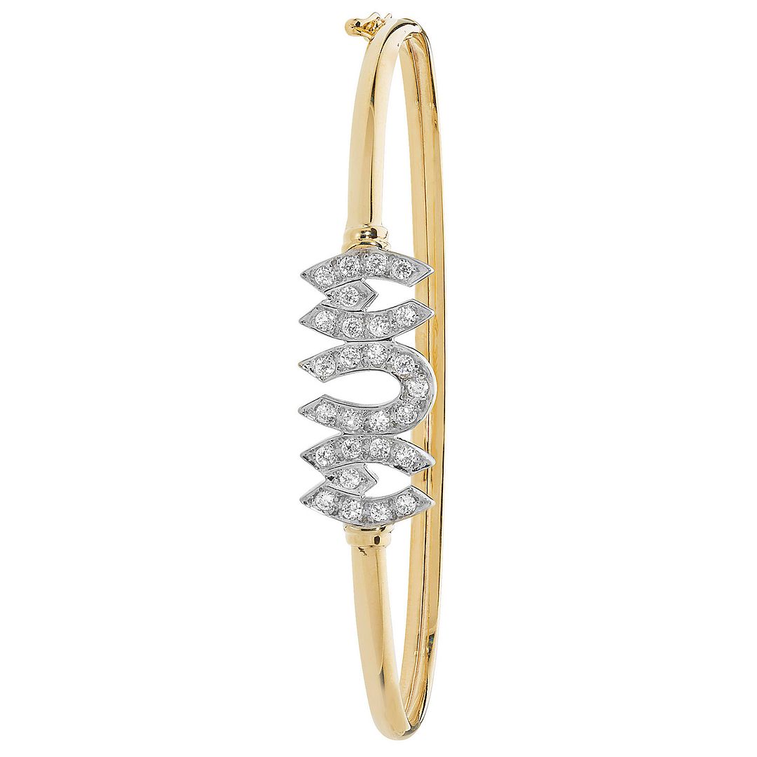 9 Carat (375) Yellow Gold Ladies' Mum Bangle — 4.5g