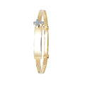 9 Carat (375) Yellow Gold Babies' Diamond Cut Expandable 3mm ID Bangle — 3.0g