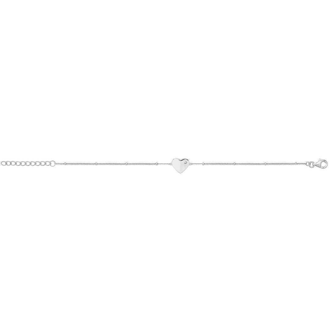 925 Sterling Silver Unisex Heart Bracelet — 1.6g