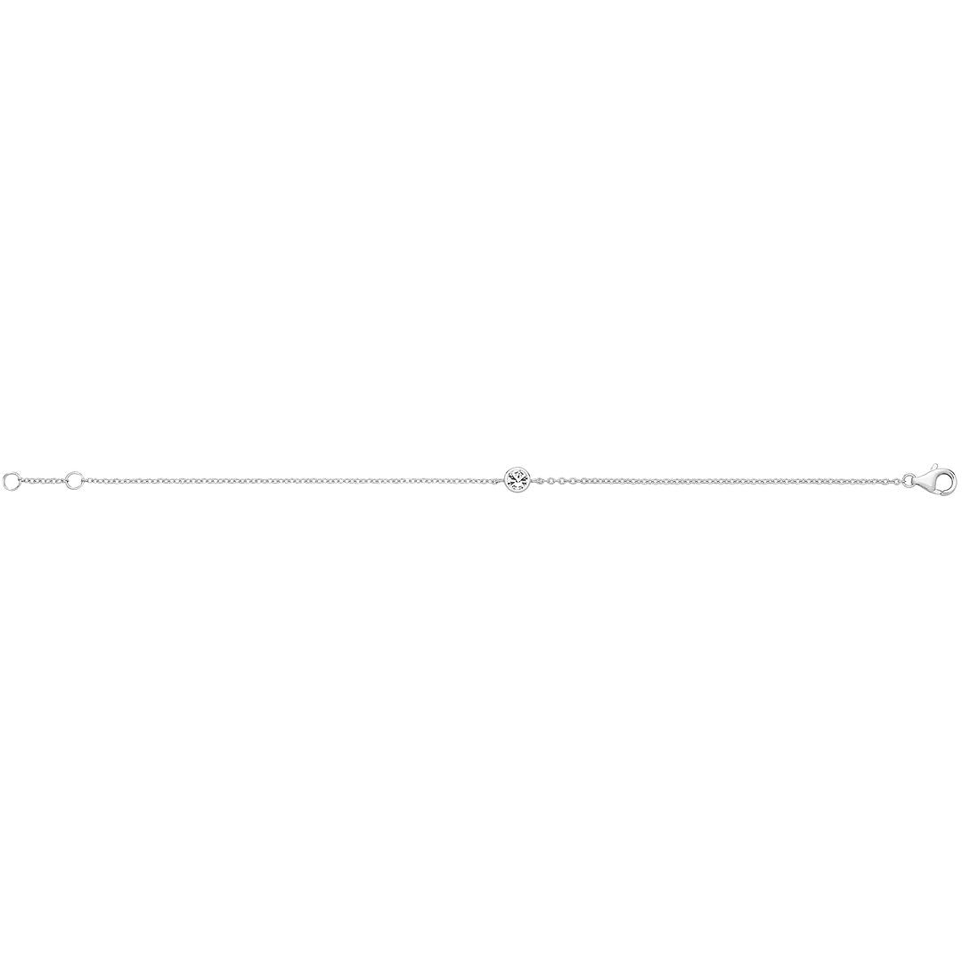 925 Sterling Silver Unisex White Topaz Solitaire Bracelet — 1.2g