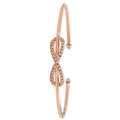 9 Carat (375) Yellow Gold Ladies' Rose Open Hinged Bangle — 4.5g
