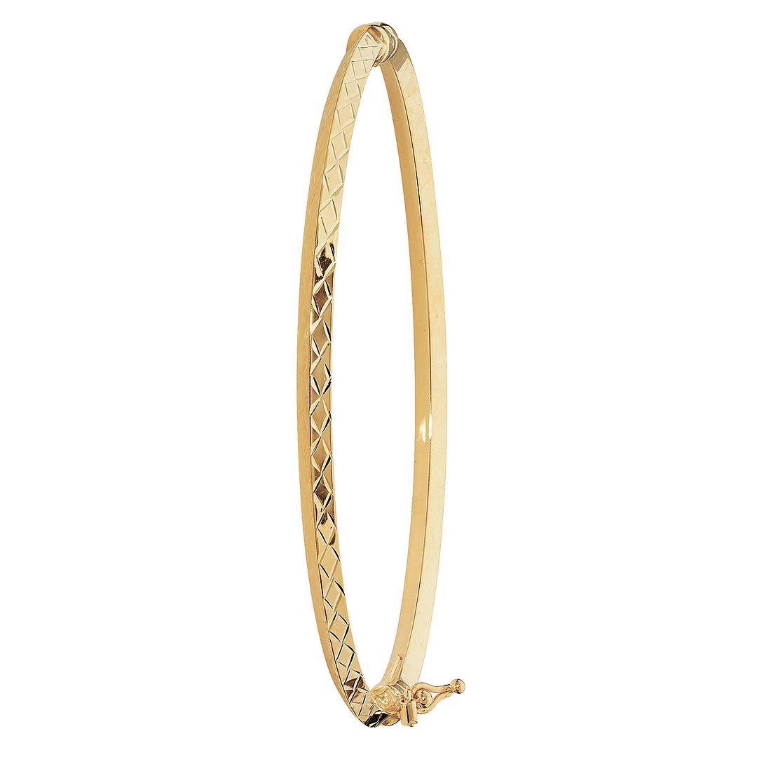 9 Carat (375) Yellow Gold Ladies' Hinged Bangle — 3.8g