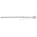 925 Sterling Silver Ladies' Victorian Charm With Heart Padlock Bracelet — 14.7g