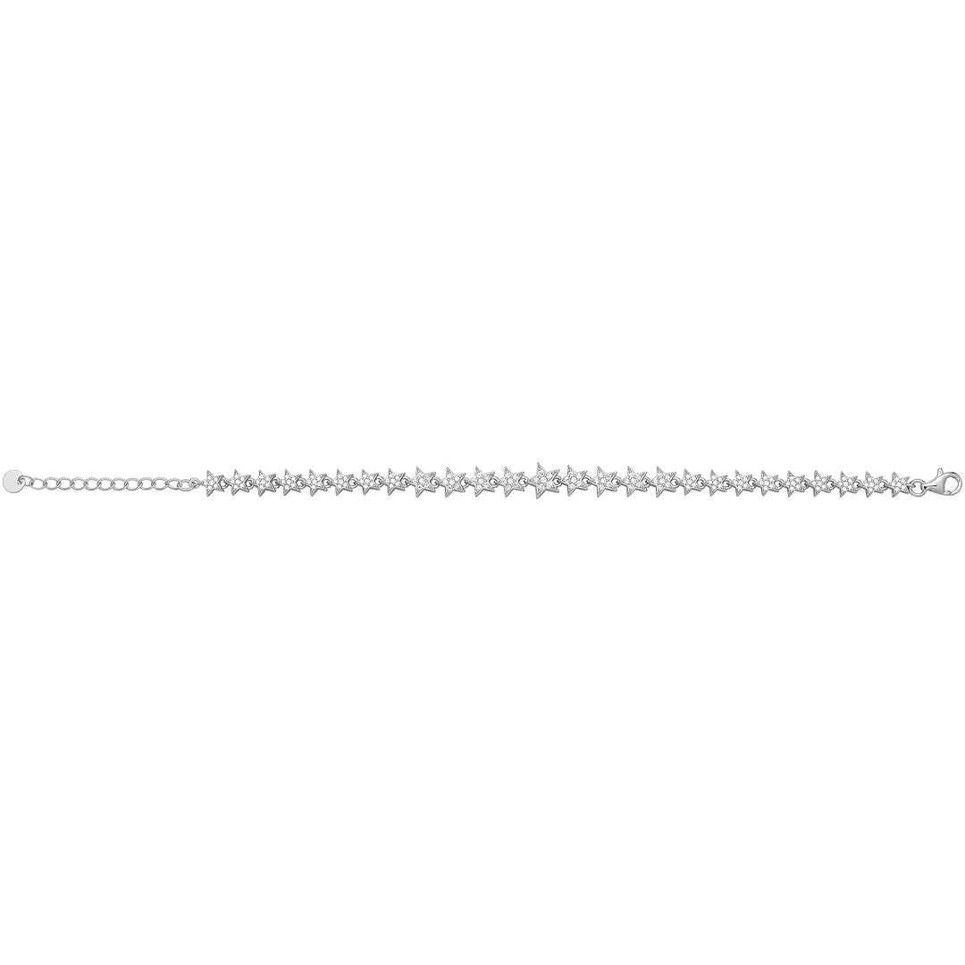 925 Sterling Silver Unisex Stars Bracelet — 8.1g