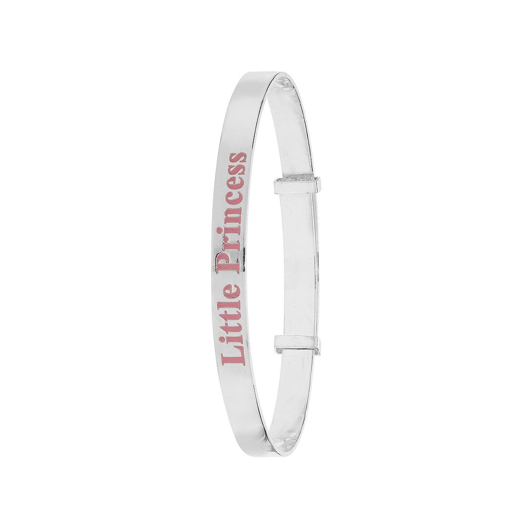 925 Sterling Silver Babies' Round Little Princess Expandable Bangle — 4.3g