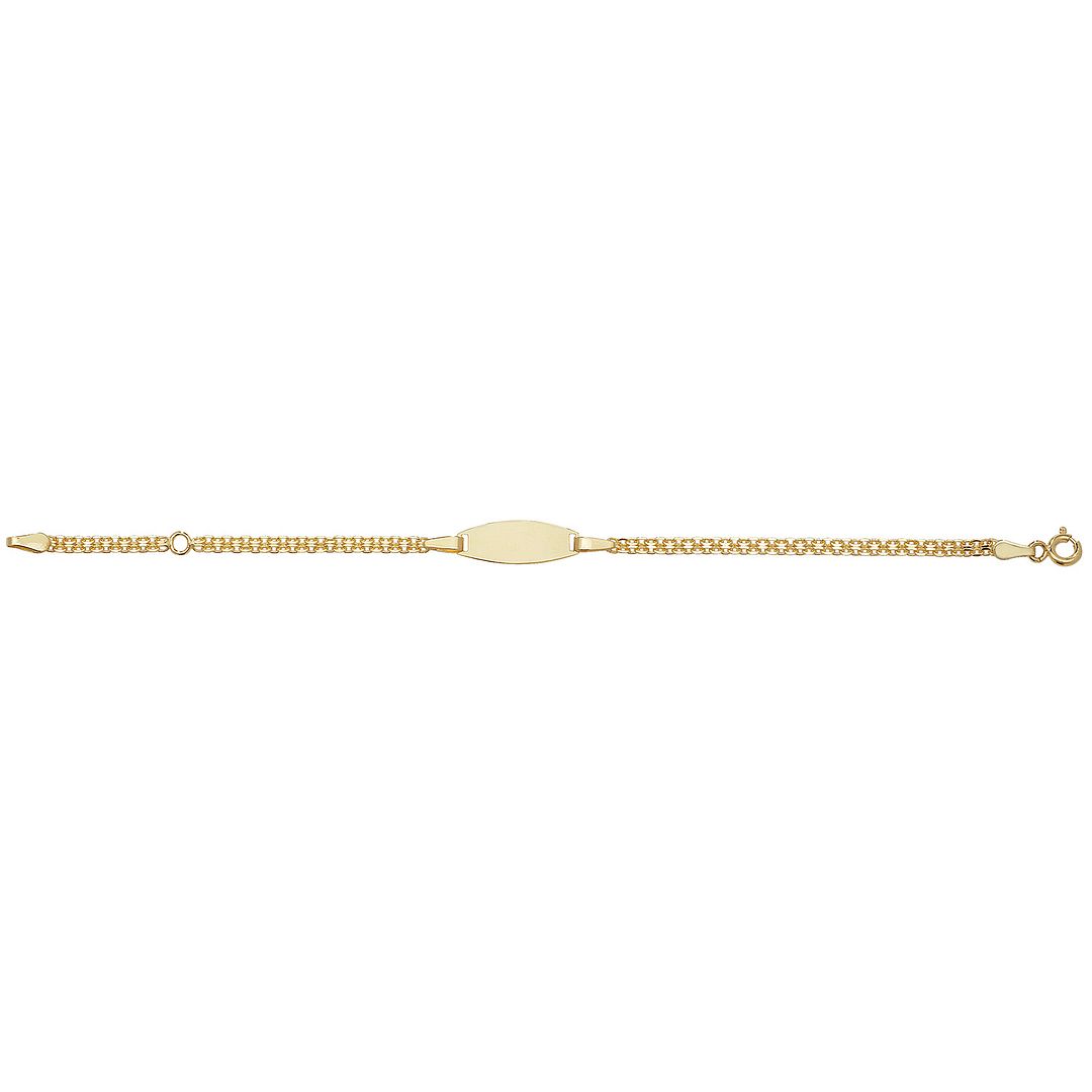 9 Carat (375) Yellow Gold Babies' 5+1 Inches ID Bracelet — 1.9g