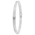 925 Sterling Silver Ladies' Round Multi Layer Cuff Bangle — 10.9g