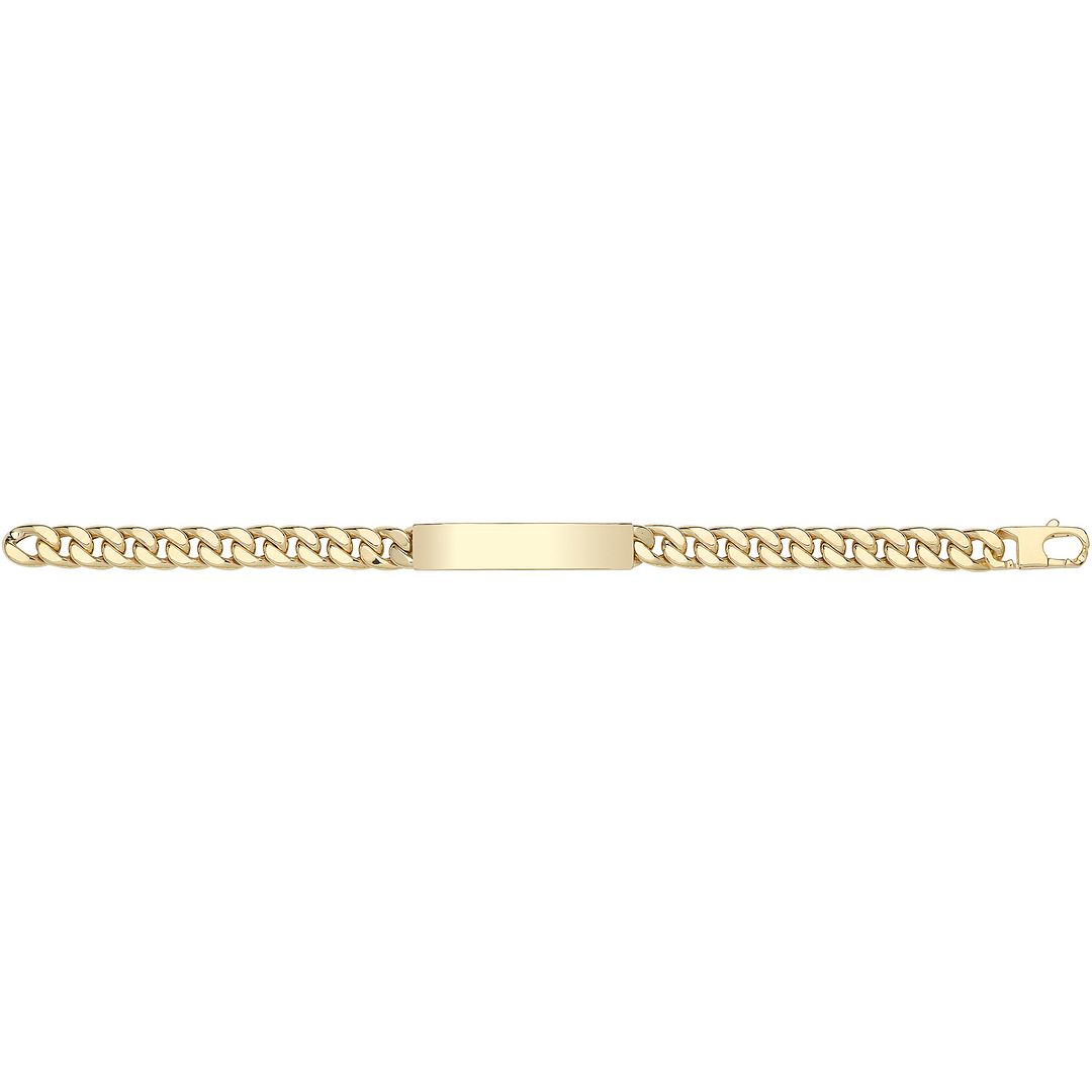 9 Carat (375) Yellow Gold Unisex Hollow ID Bracelet — 15.5g