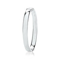 925 Sterling Silver Ladies' Oval Plain Hinged Bangle — 13.0g