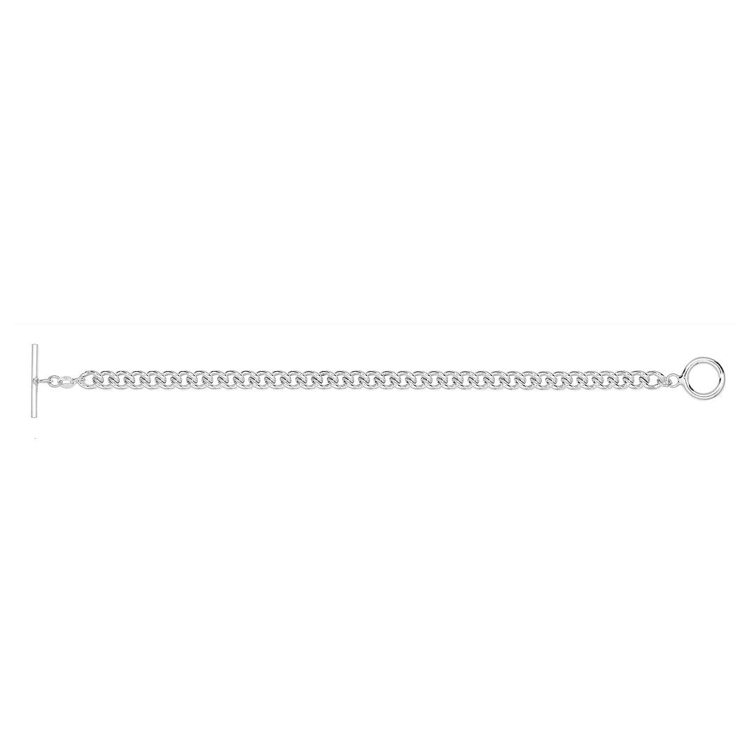 925 Sterling Silver Unisex Albert T Bar Bracelet — 9.5g