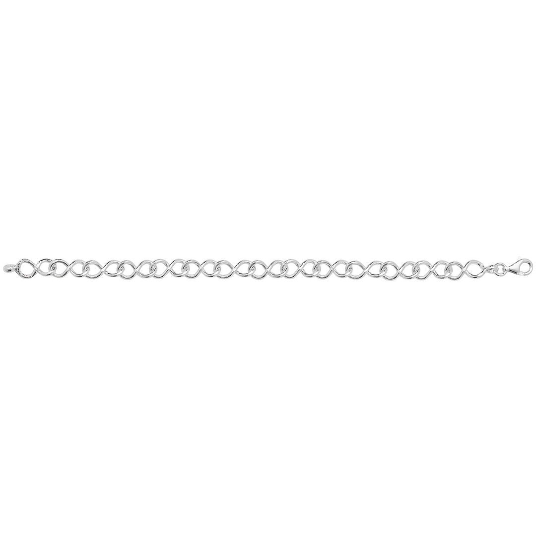925 Sterling Silver Ladies' Infinity Link Bracelet — 5.2g