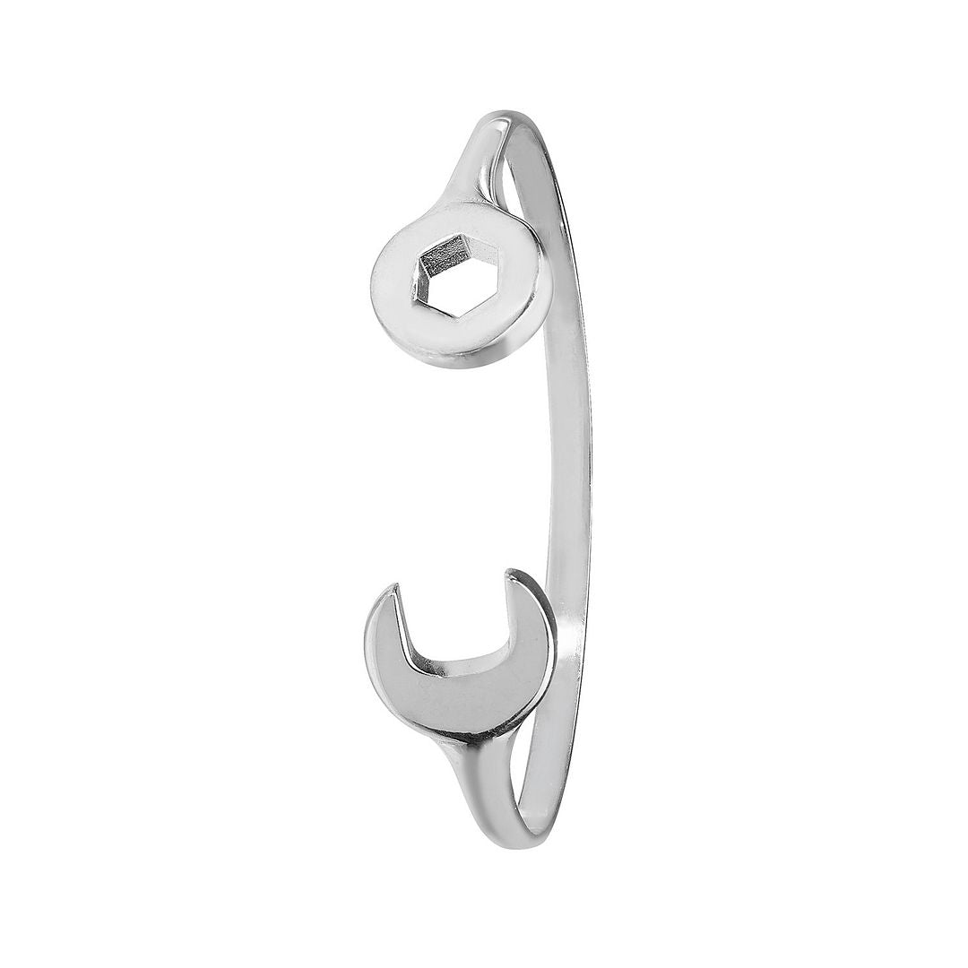 925 Sterling Silver Babies' Oval Spanner Bangle — 7.5g