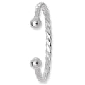 925 Sterling Silver Men's Twisted Torc Bangle — 21.0g