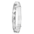 925 Sterling Silver Ladies' Round Diamond Cut Expandable Bangle — 9.7g