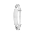 925 Sterling Silver Babies' Round Diamond Cut ID Expandable Bangle — 4.5g