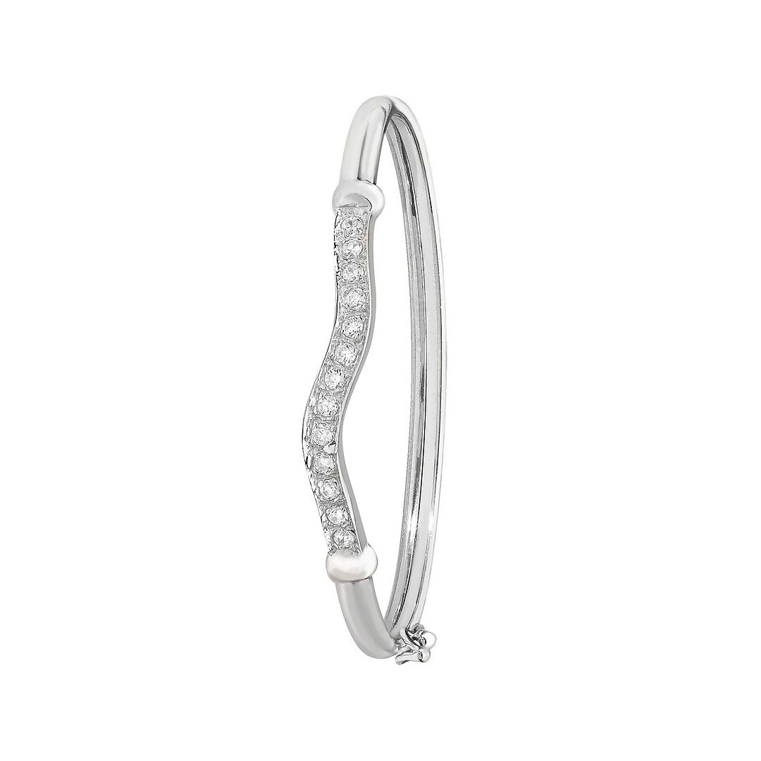 925 Sterling Silver Babies' Oval Hinged Bangle — 3.3g