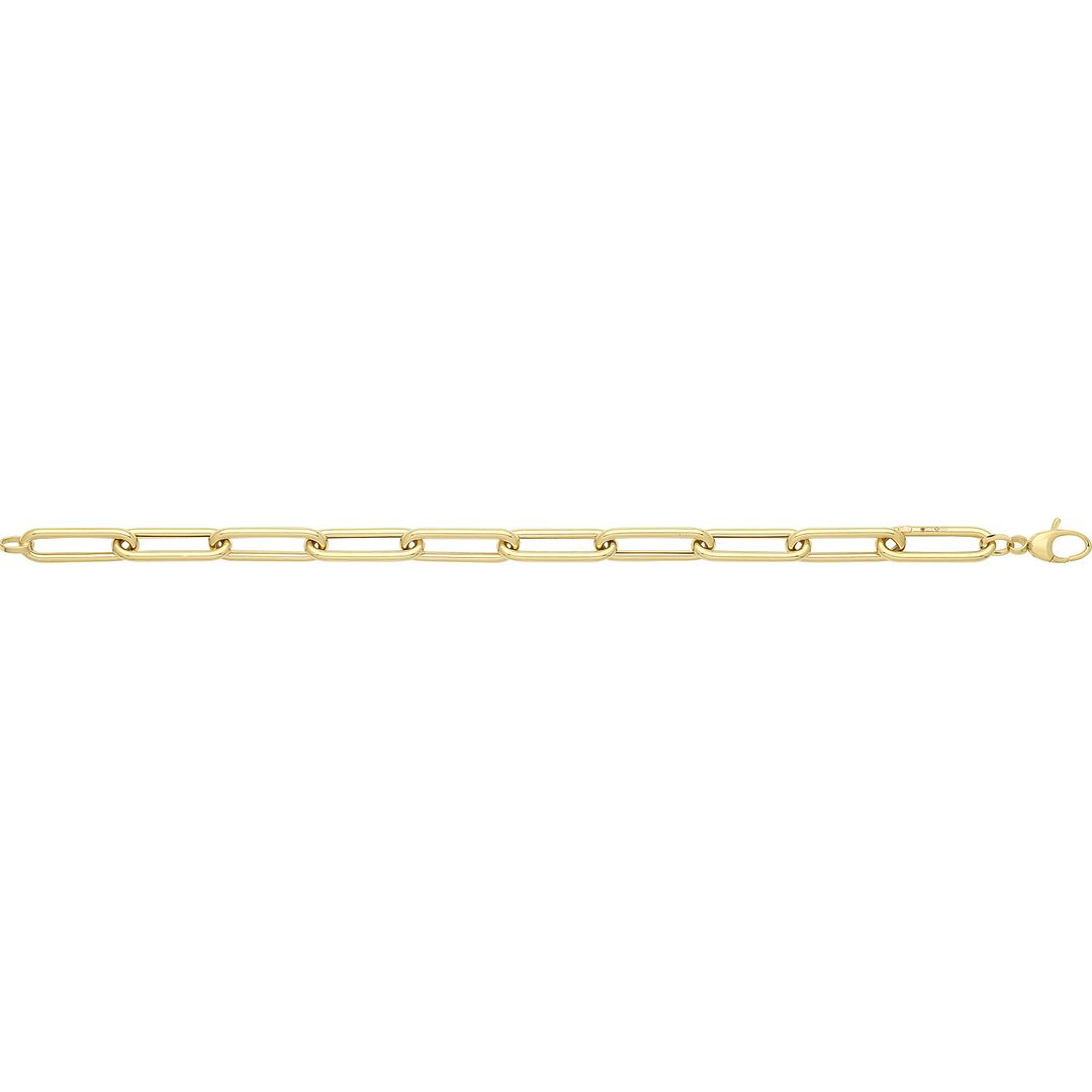 9 Carat (375) Yellow Gold Ladies' 7.5 inches Paperclip Bracelet — 5.7g