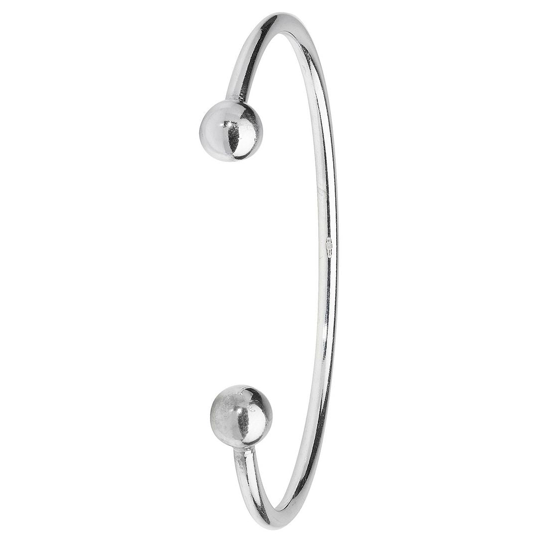 925 Sterling Silver Ladies' Torc Bangle — 12.4g