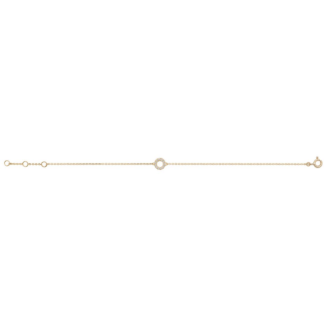 9 Carat (375) Yellow Gold Ladies' 7.25 Inches Open Circle Bracelet — 0.5g
