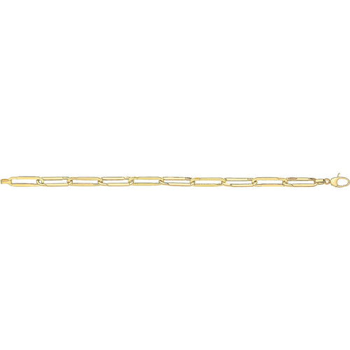 9 Carat (375) Yellow Gold Ladies' 7.5 inches Paperclip Bracelet — 4.4g