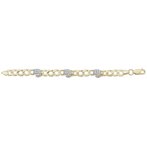 9 Carat (375) Yellow Gold Babies' 6 Inches Boxing Gloves ID Bracelet — 7.5g