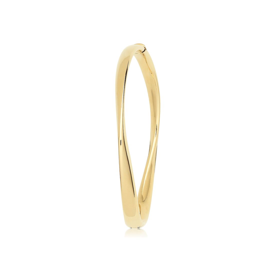 9 Carat (375) Yellow Gold Unisex Gentle Twist Bangle — 11.8g