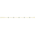 9 Carat (375) Yellow Gold Unisex White Turquoise Enamel Evil Eye Bracelet — 2.9g