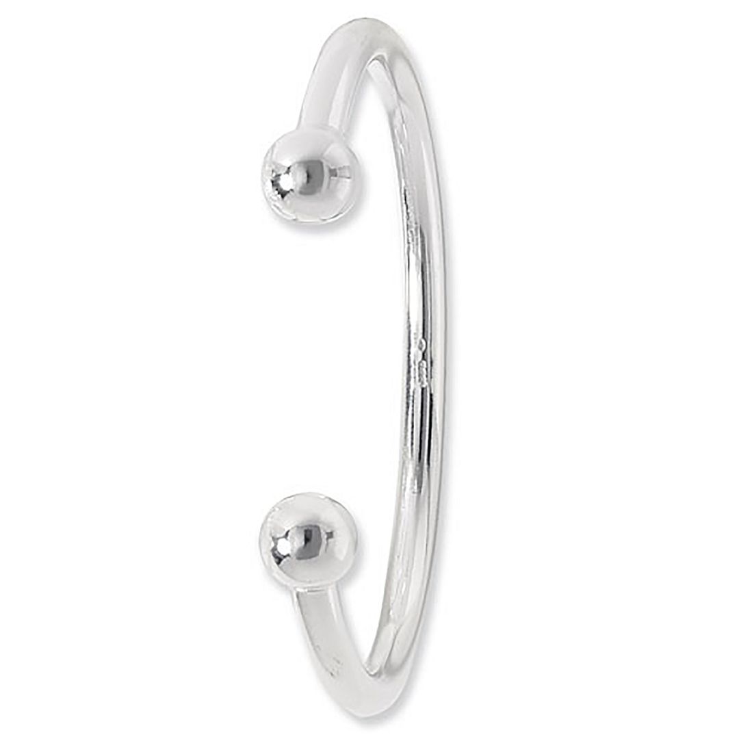 925 Sterling Silver Men's Torc Bangle — 66.5g