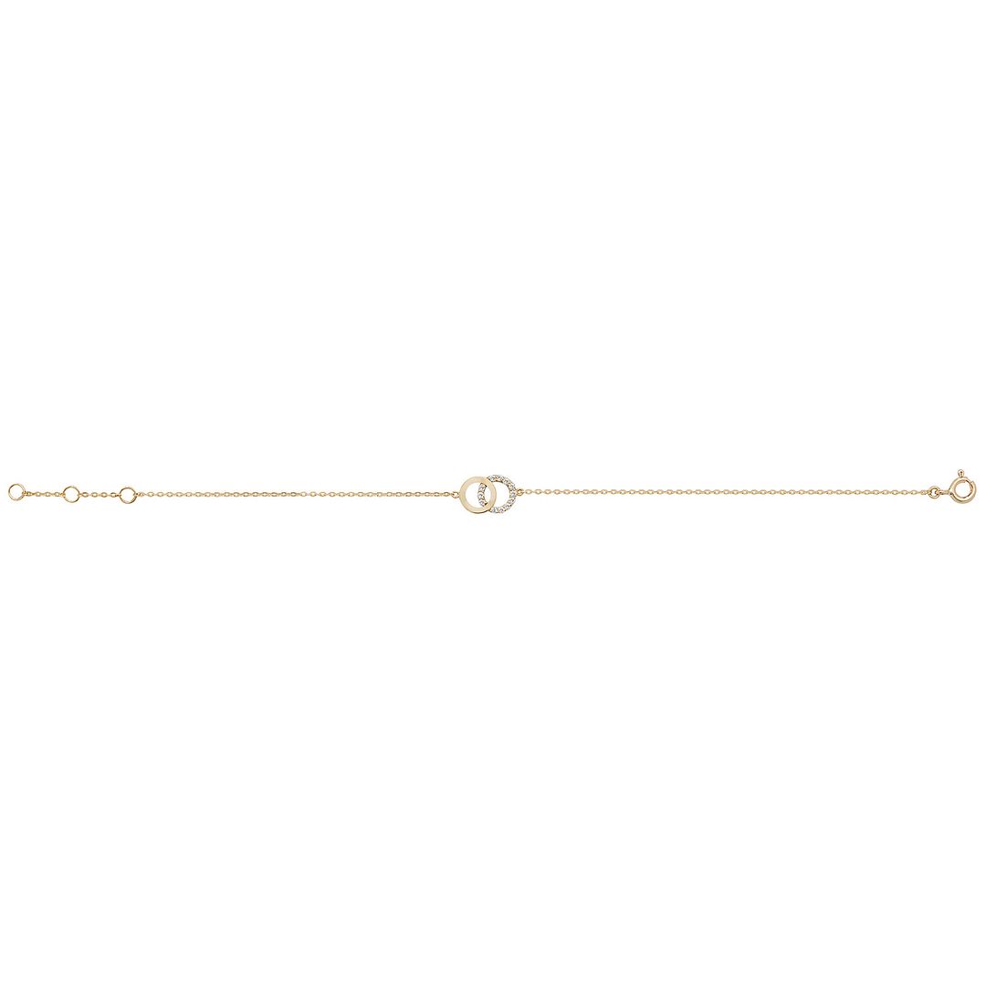 9 Carat (375) Yellow Gold Ladies' 7.25 Inches Double Circle Bracelet — 0.7g