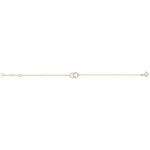9 Carat (375) Yellow Gold Ladies' 7.25 Inches Double Circle Bracelet — 0.7g