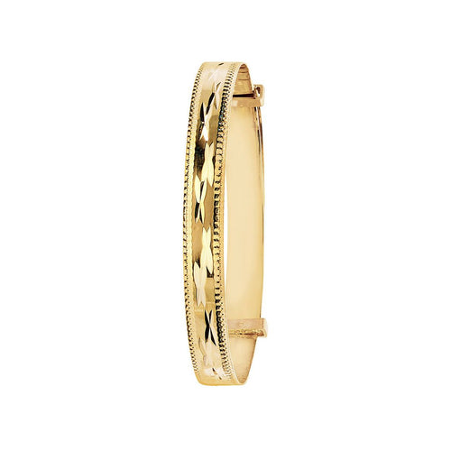 9 Carat (375) Yellow Gold Babies' Diamond Cut 5mm Expandable Bangle — 2.7g